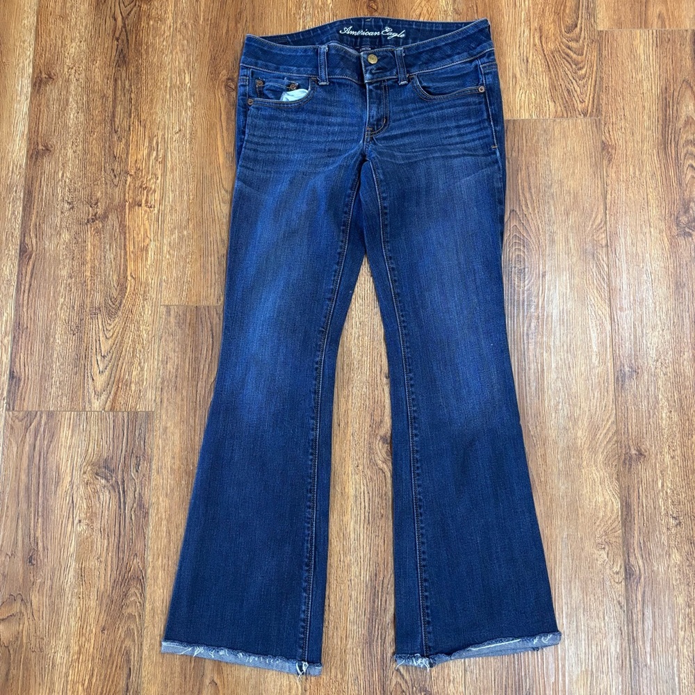 American Eagle Outfitters Dark Blue Wide Leg Jeans
